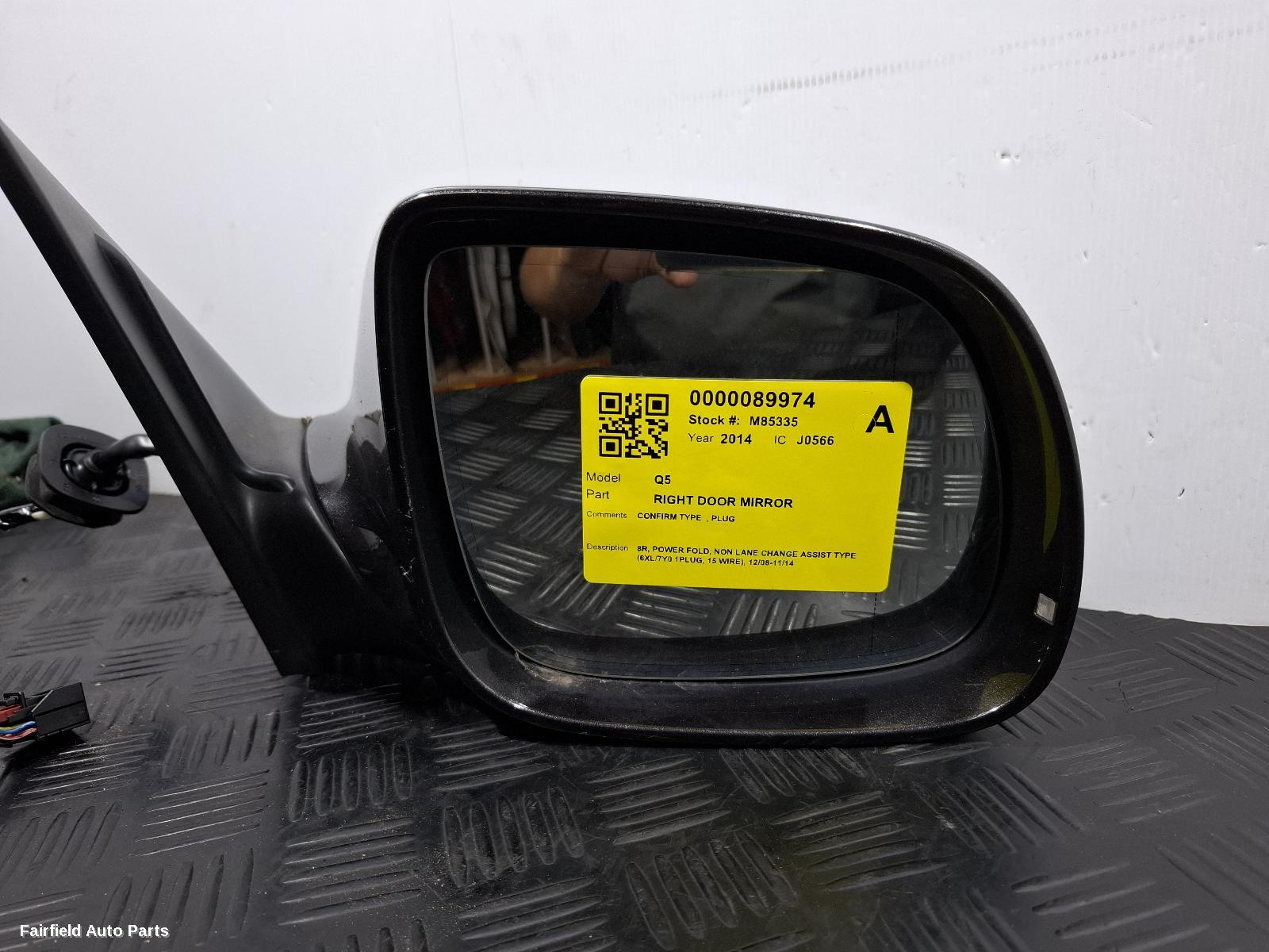 2008-2014 Audi Q5 Right Door Mirror