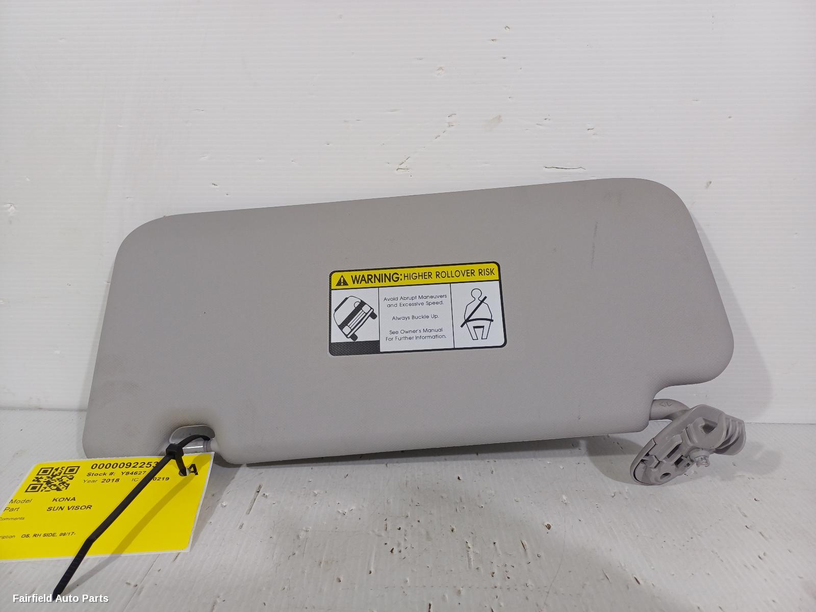 2017-2023 Hyundai Kona Sunvisor