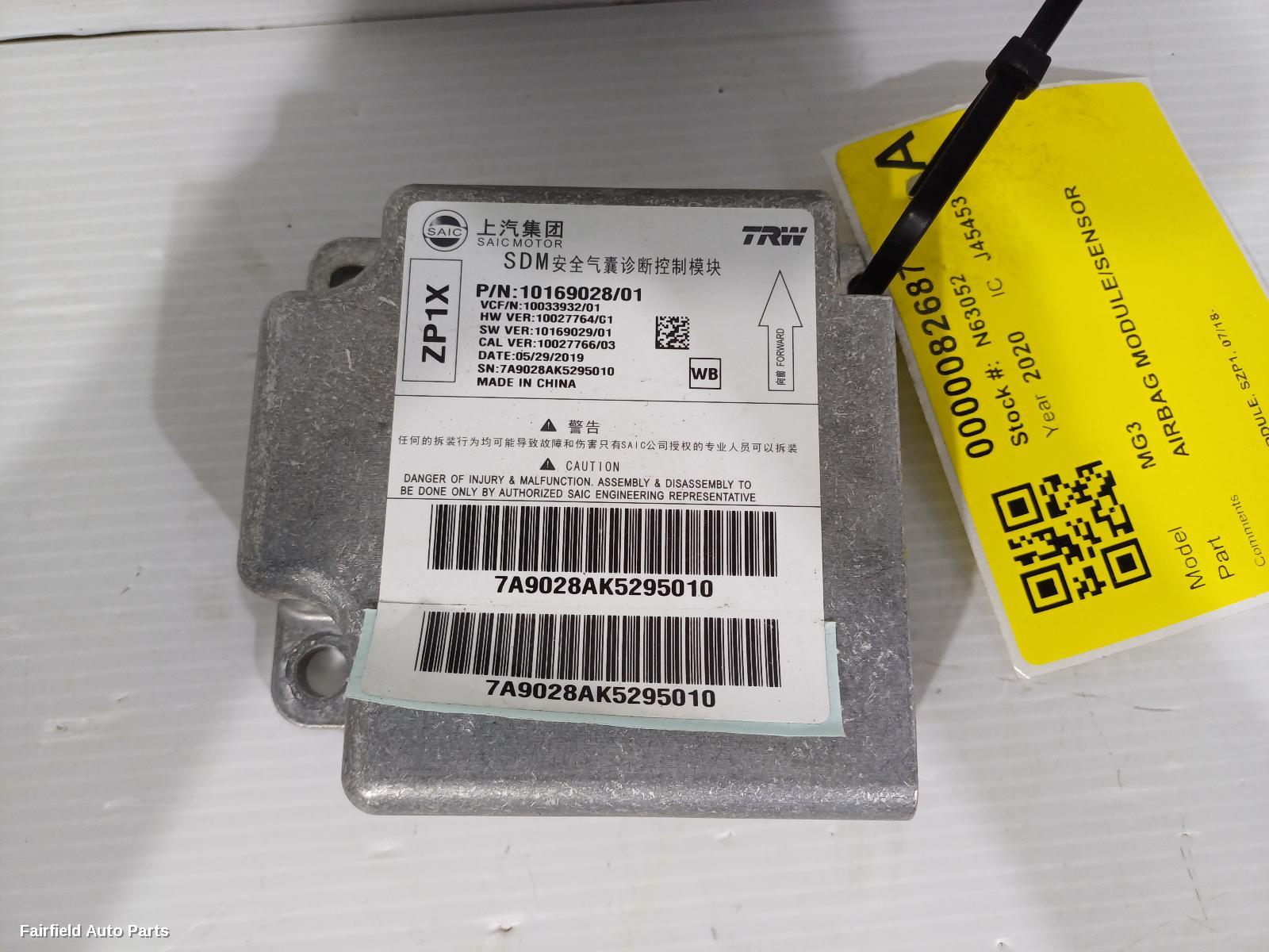 2018-2024 Mg Mg3 Airbag Module Sensor