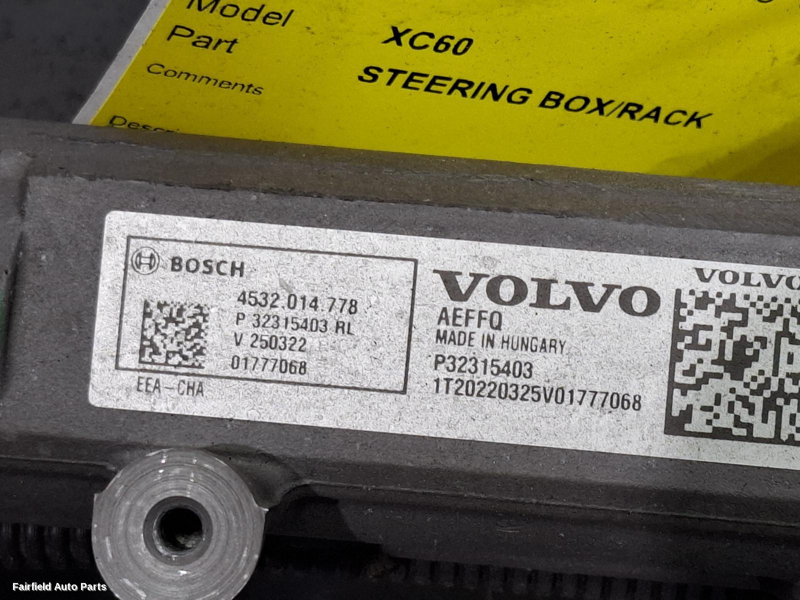 2019-2025 Volvo Xc60 Steering Box Rack