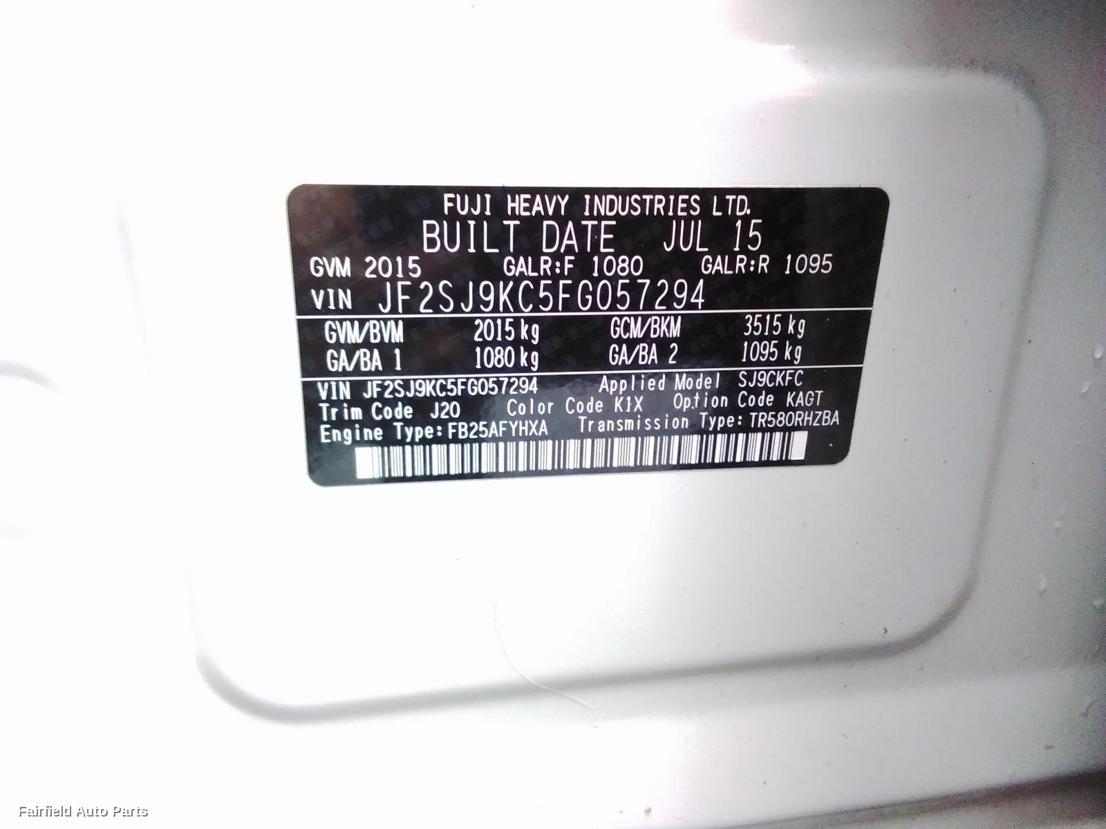 2012-2018 Subaru Forester Rear Bumper
