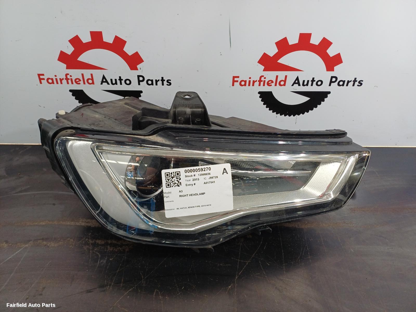 2013-2016 Audi A3 Right Headlamp