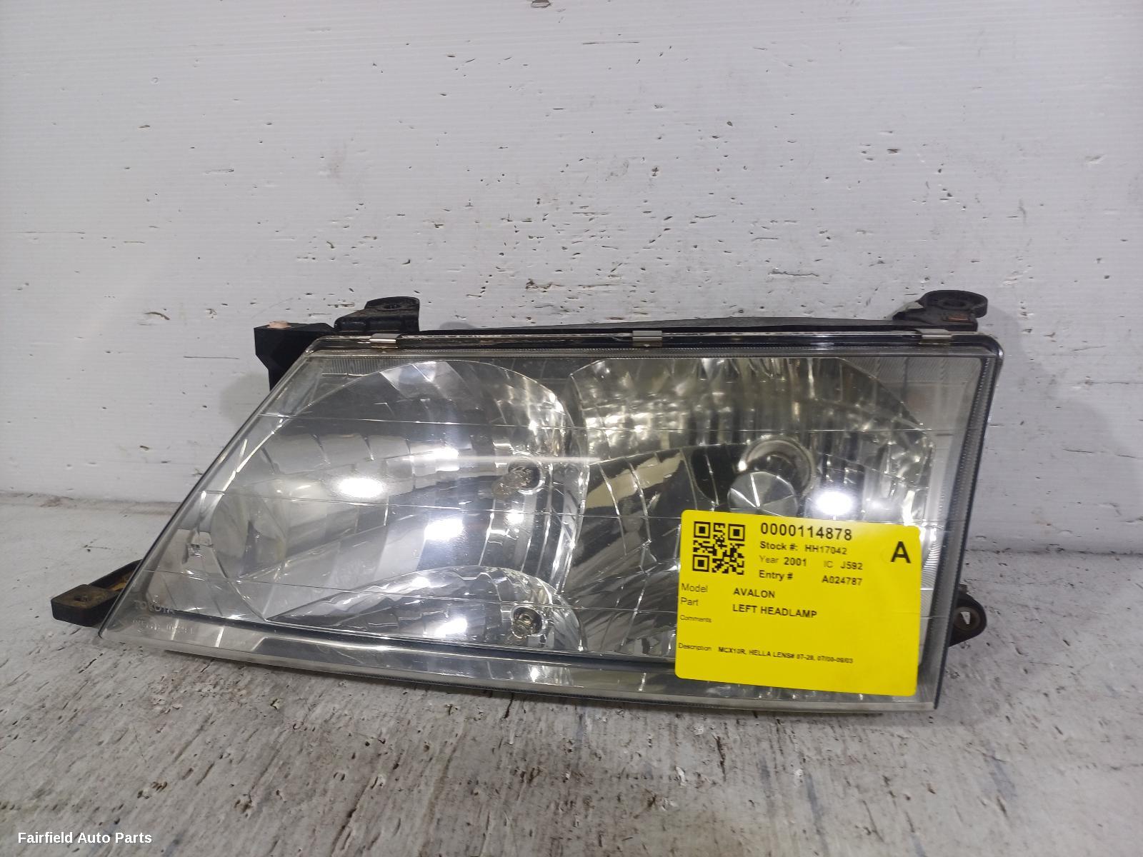2000-2003 Toyota Avalon Left Headlamp