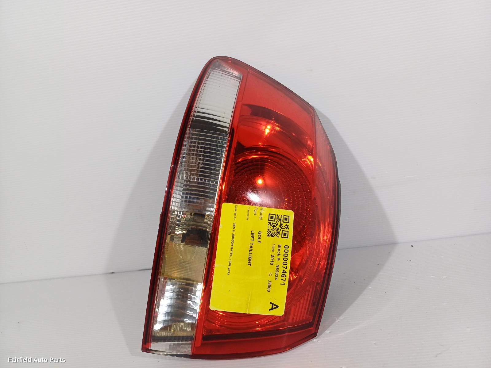 2008-2013 Volkswagen Golf Left Taillight