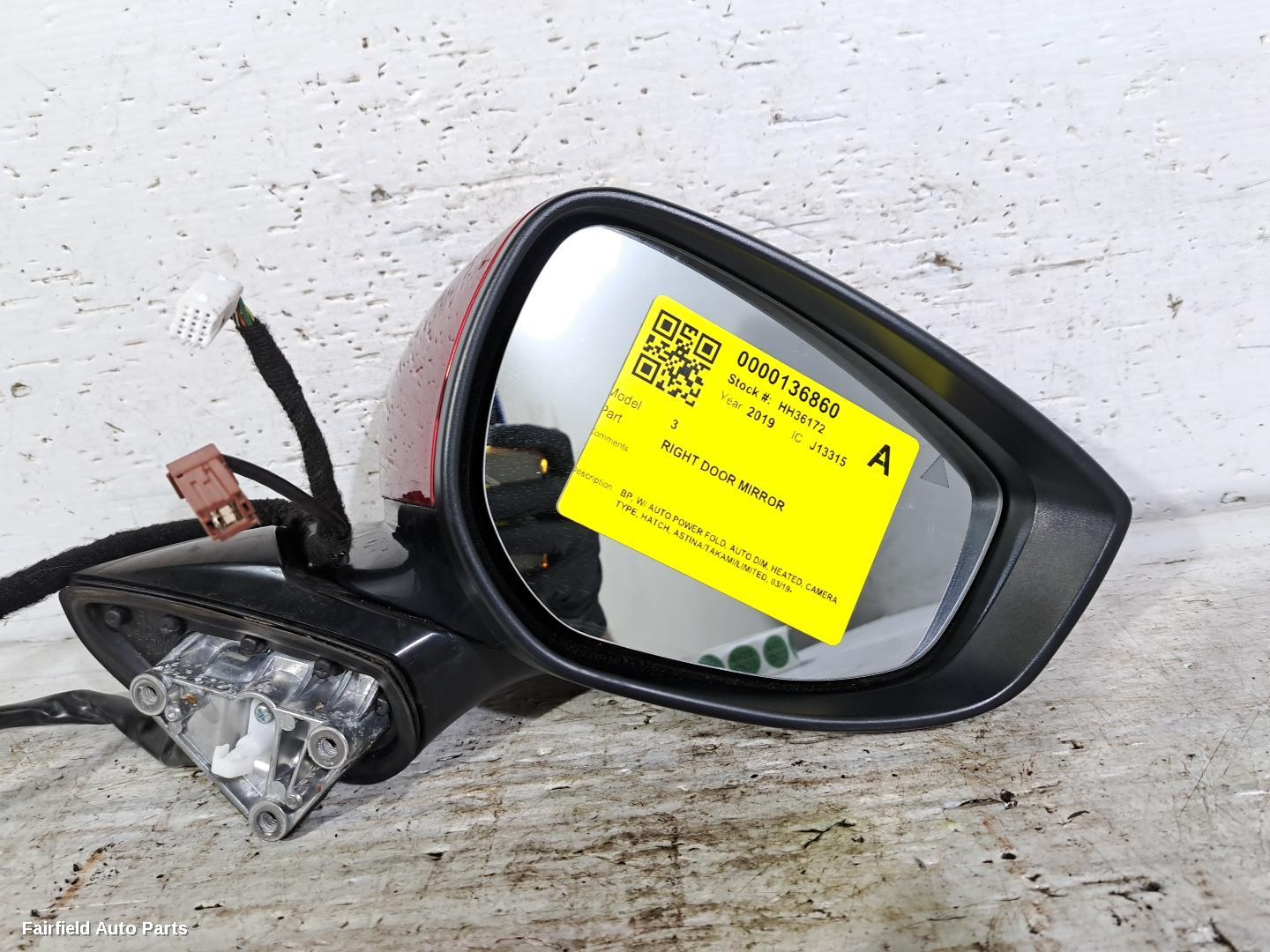 2019-2026 Mazda 3 Right Door Mirror