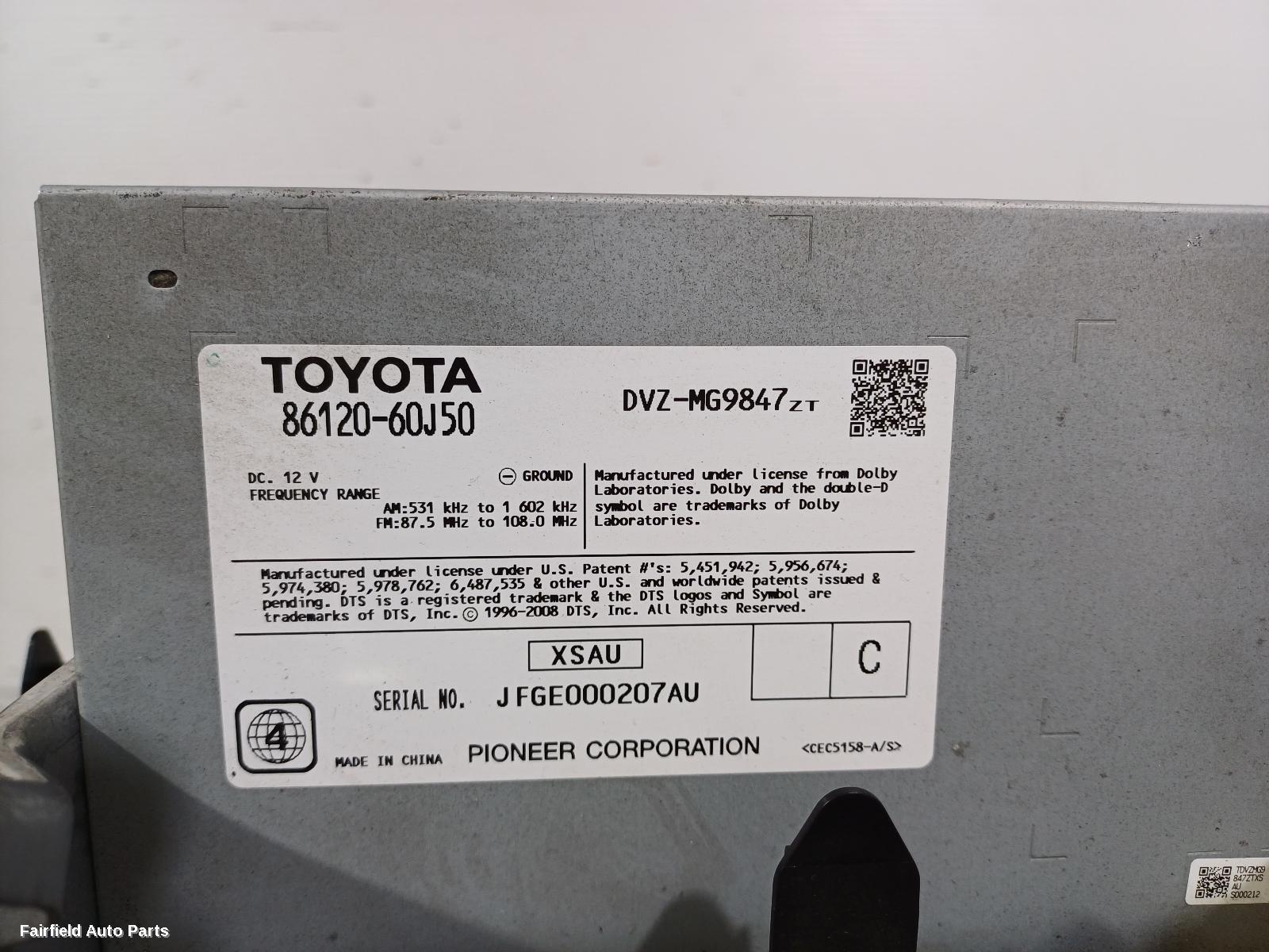2007-2021 Lexus Lx Series Radio Cd Dvd Sat Tv