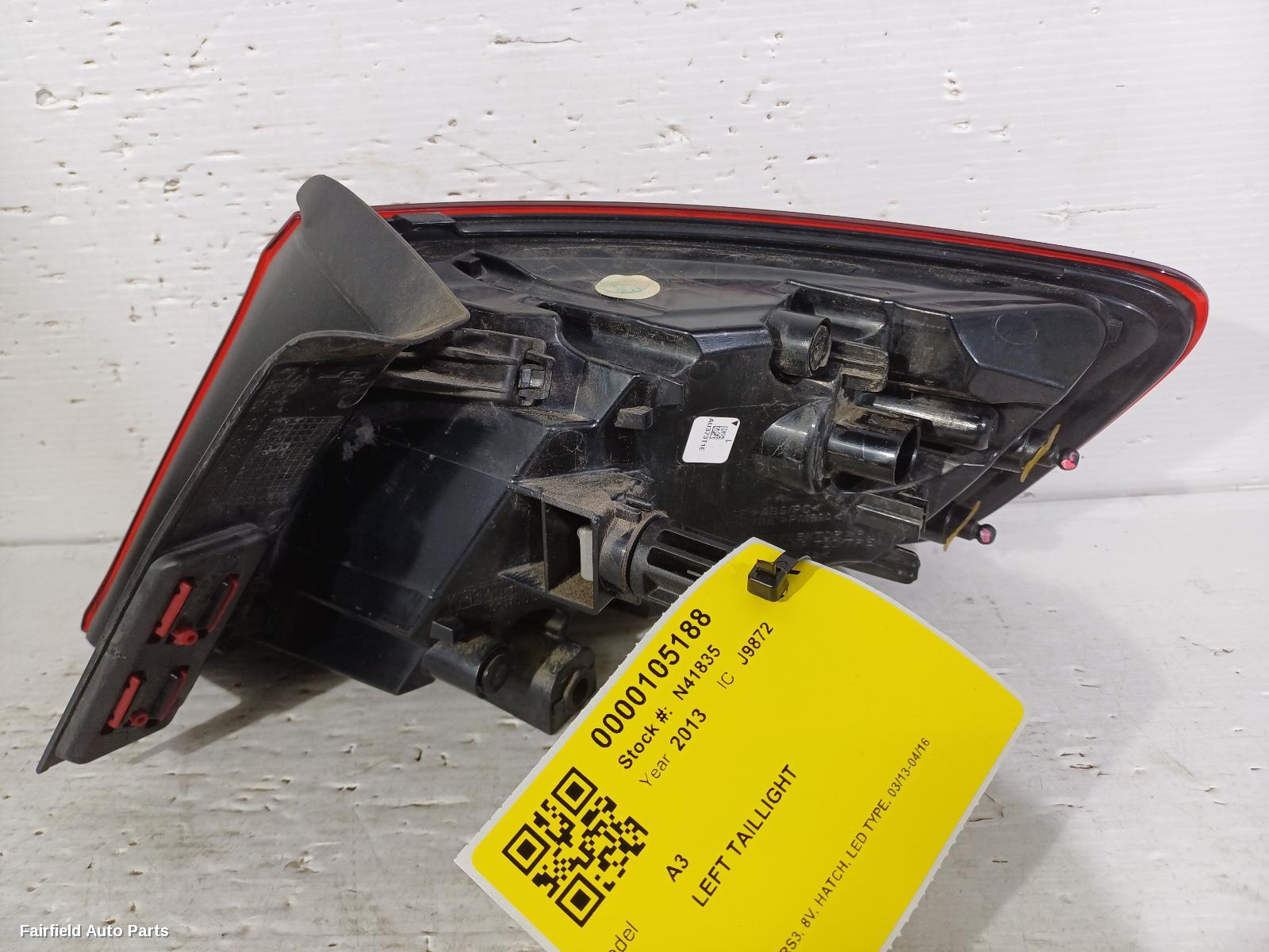 2013-2016 Audi A3 Left Taillight