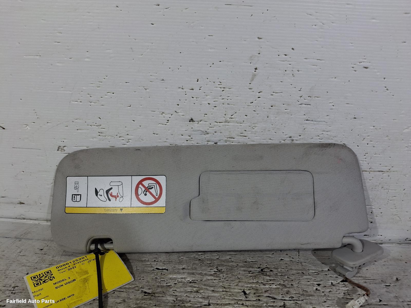 2019-2024 Tesla Model 3 Sunvisor