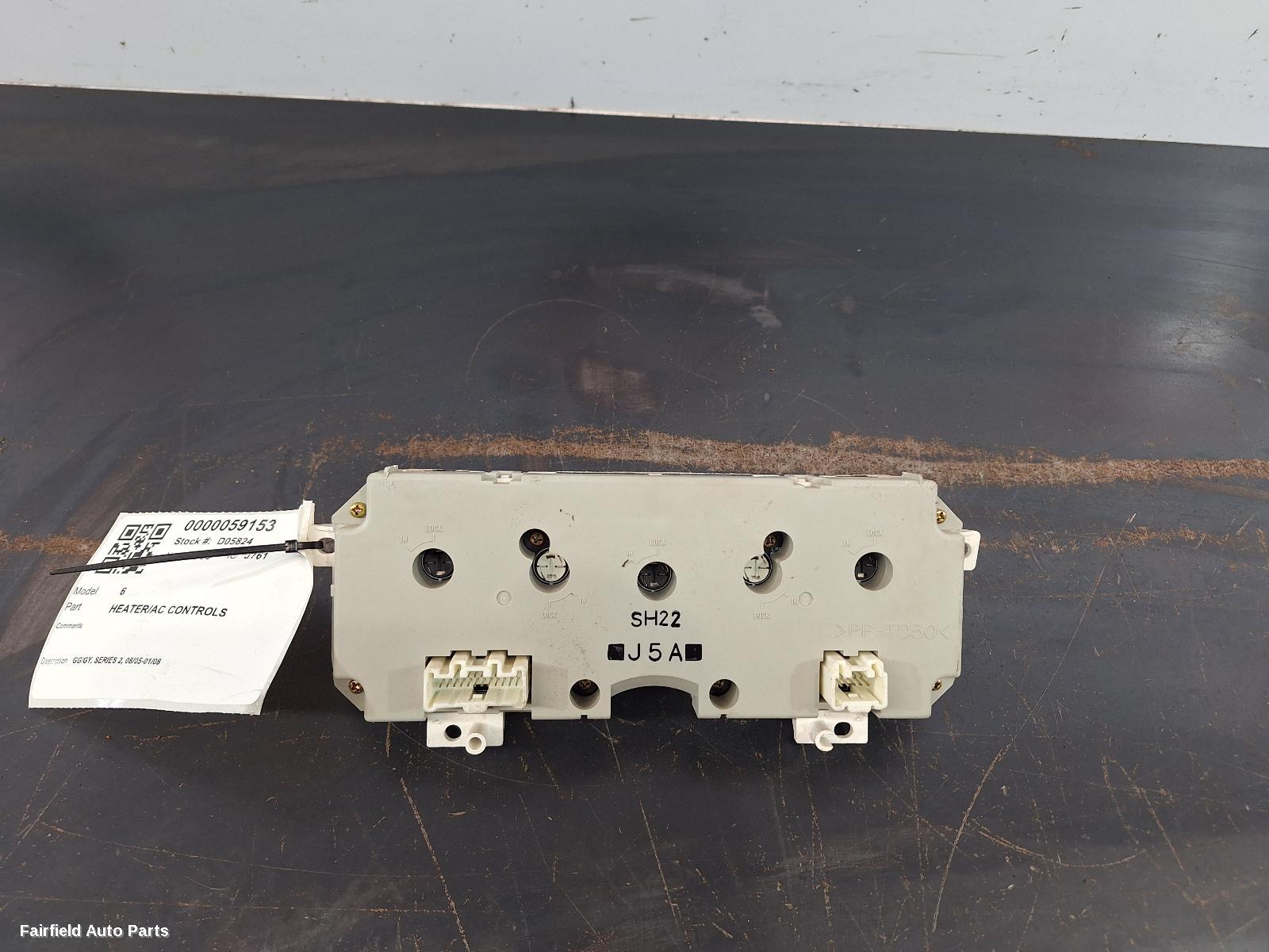 2005-2008 Mazda 6 Heater Ac Controls