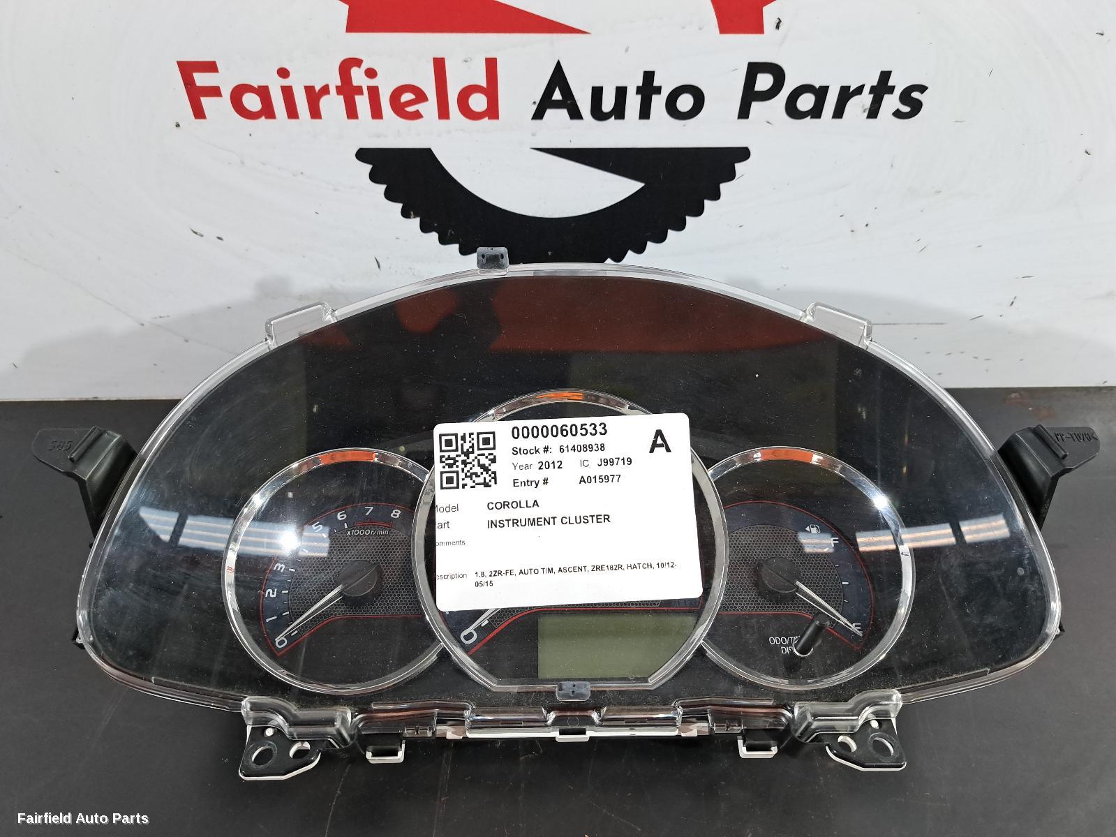 2012-2015 Toyota Corolla Instrument Cluster