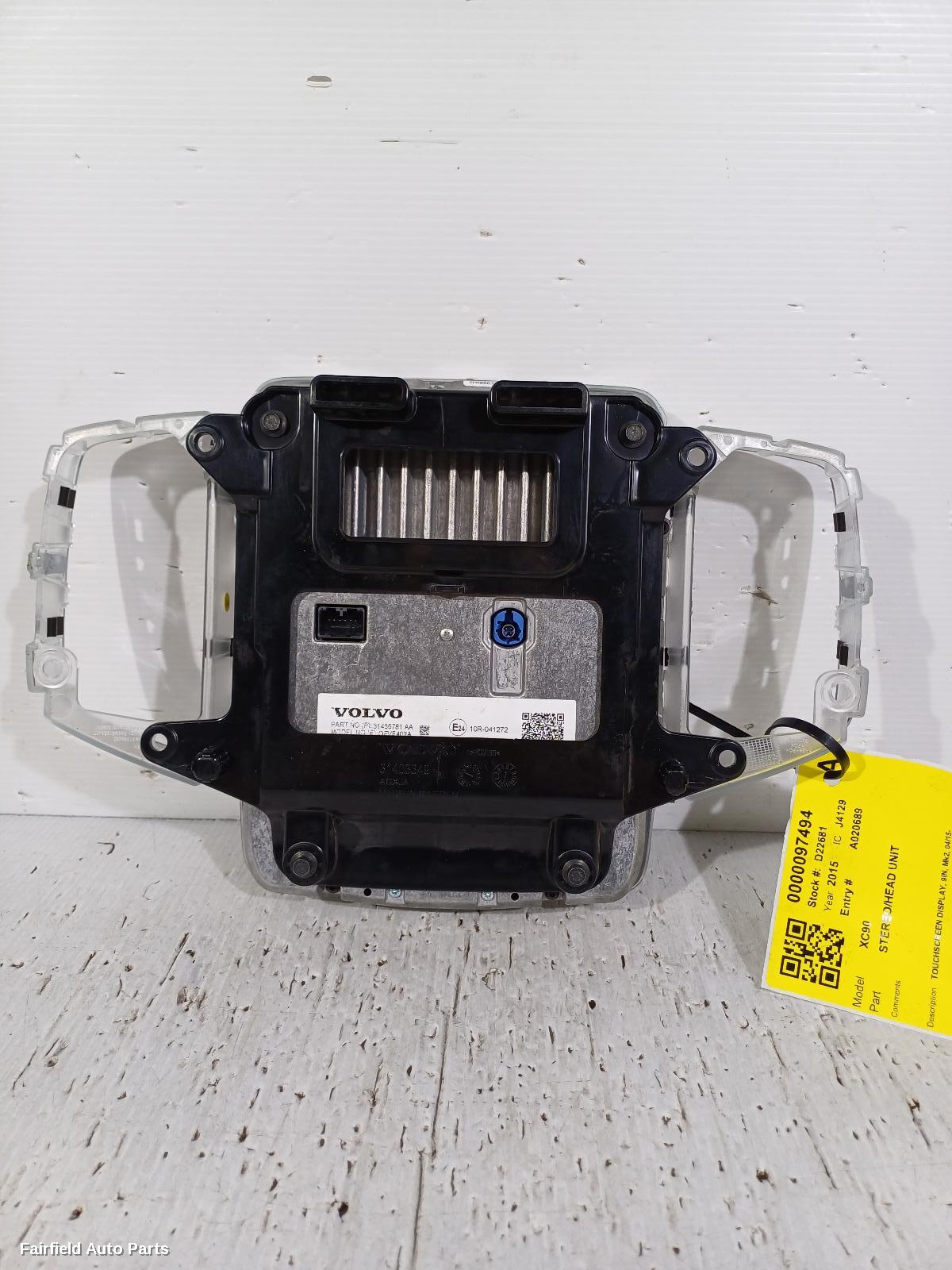 2015-2026 Volvo Xc90 Radio Cd Dvd Sat Tv