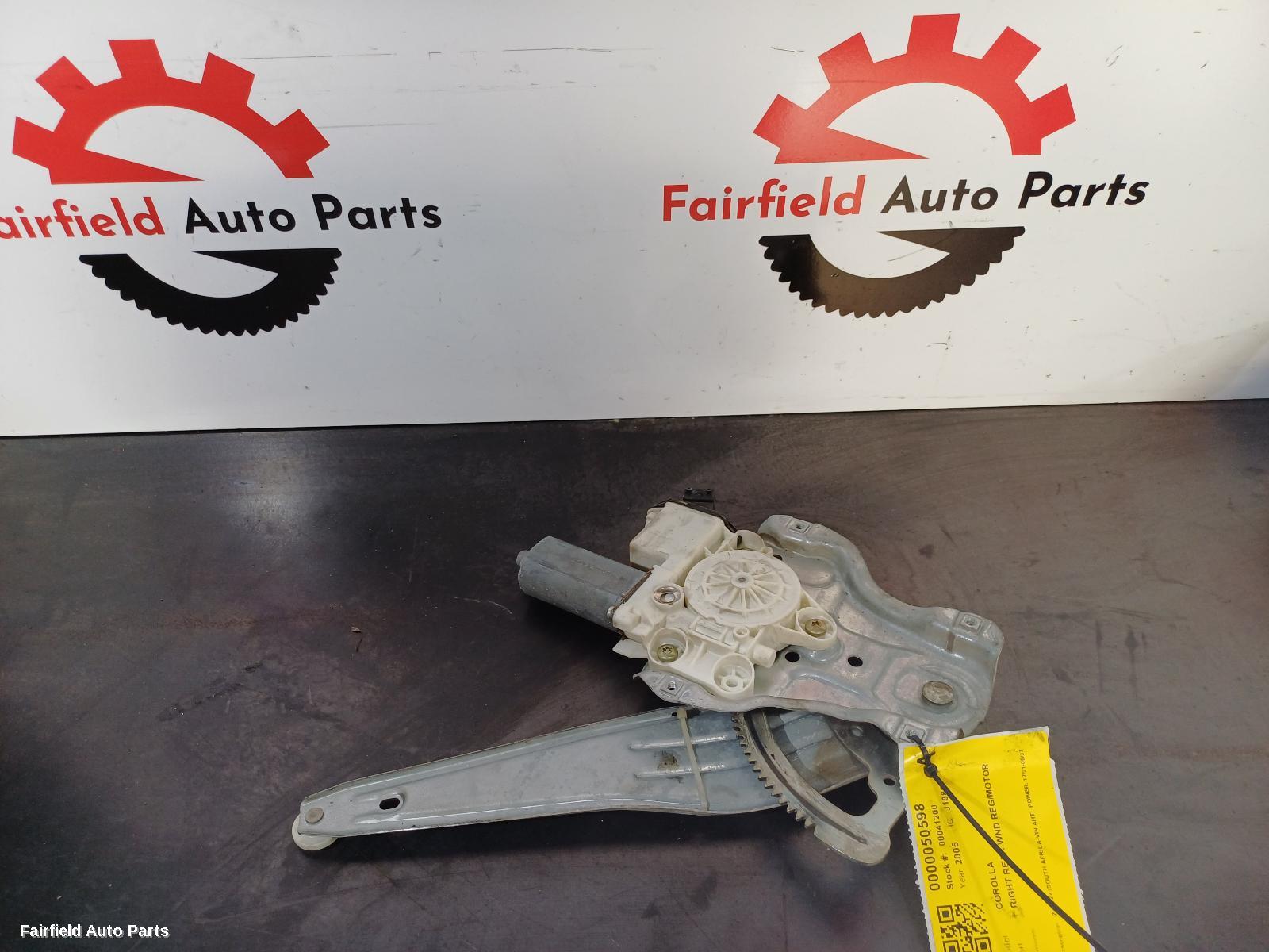 2001-2007 Toyota Corolla Right Rear Wnd Reg Motor