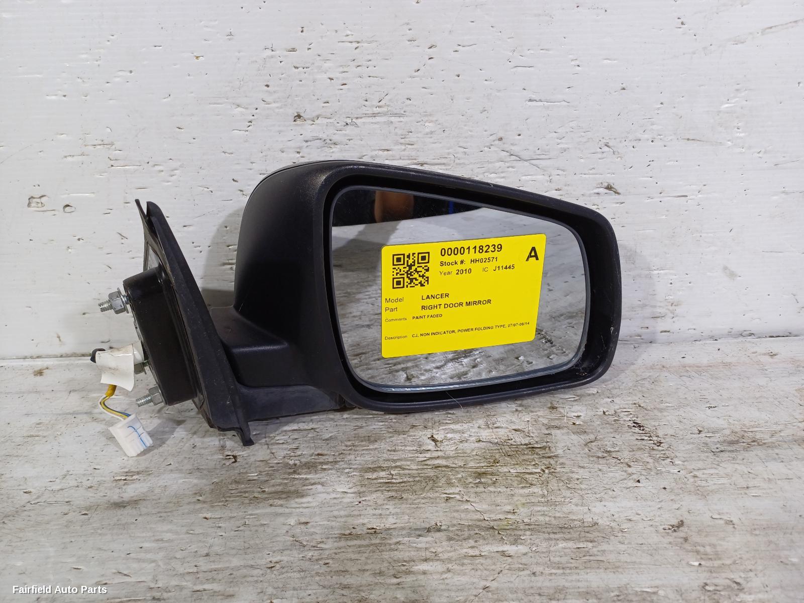 2007-2014 Mitsubishi Lancer Right Door Mirror