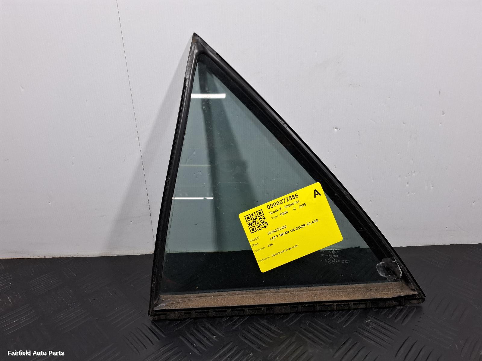 1998-2005 Lexus Is200/is300 Left Rear 1 4 Door Glass