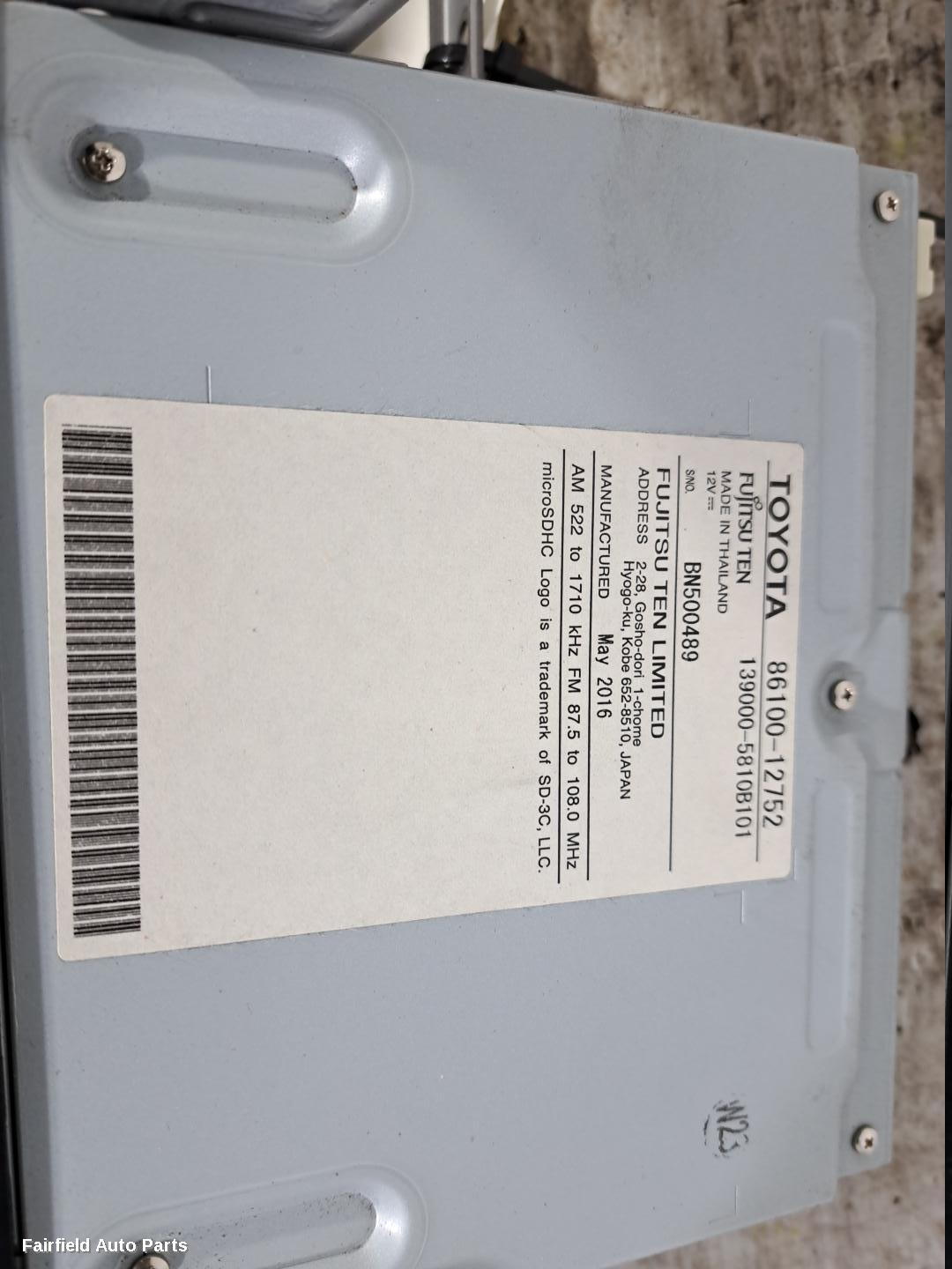 2015-2018 Toyota Corolla Radio Cd Dvd Sat Tv