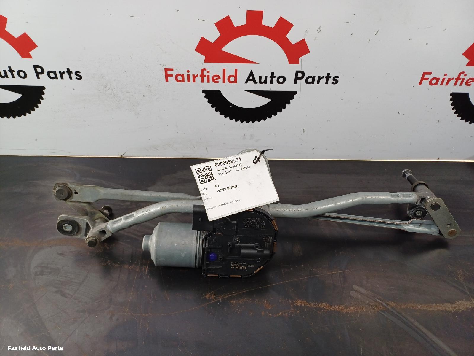 2012-2018 Audi Q3 Wiper Motor