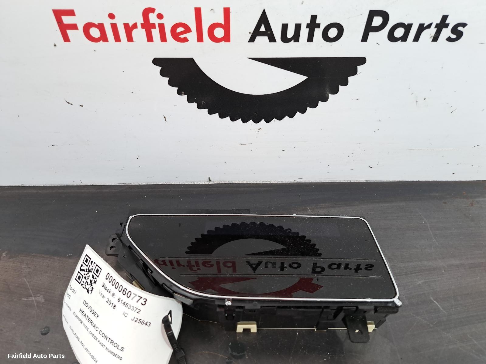 2014-2022 Honda Odyssey Heater Ac Controls