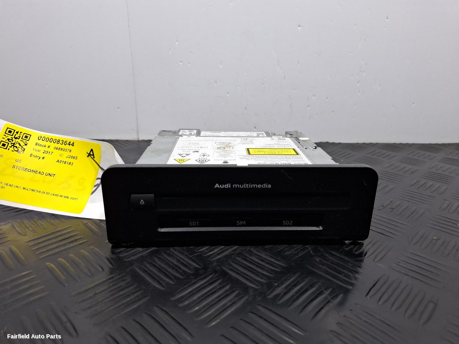 2017-2020 Audi Q5 Radio Cd Dvd Sat Tv