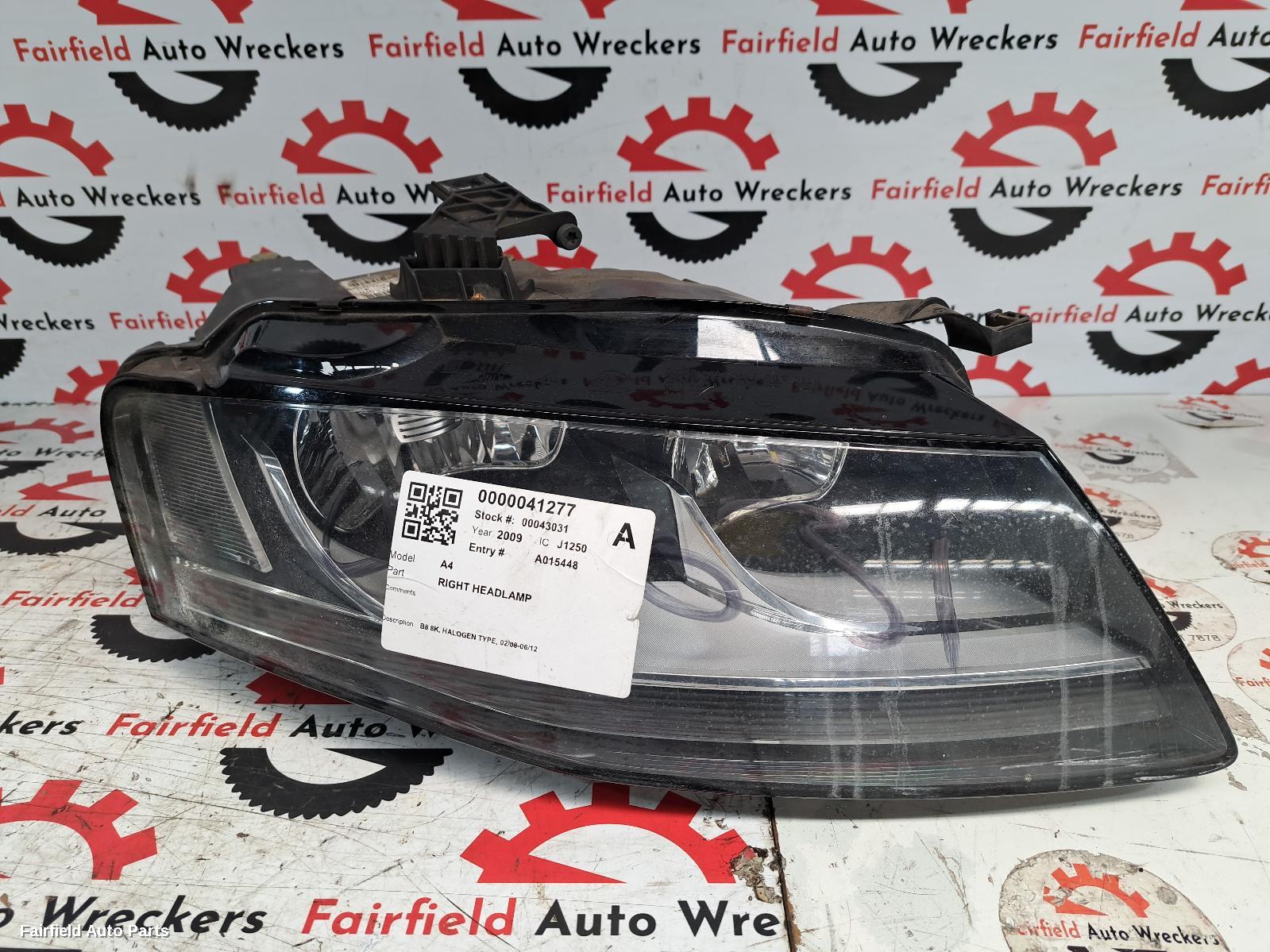 2008-2012 Audi A4 Right Headlamp