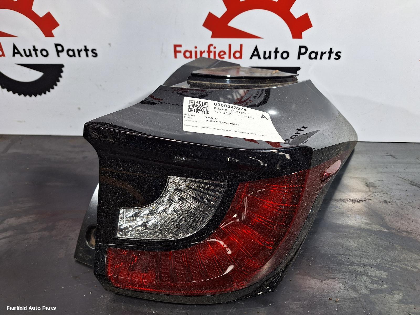 2020-2025 Toyota Yaris Right Taillight