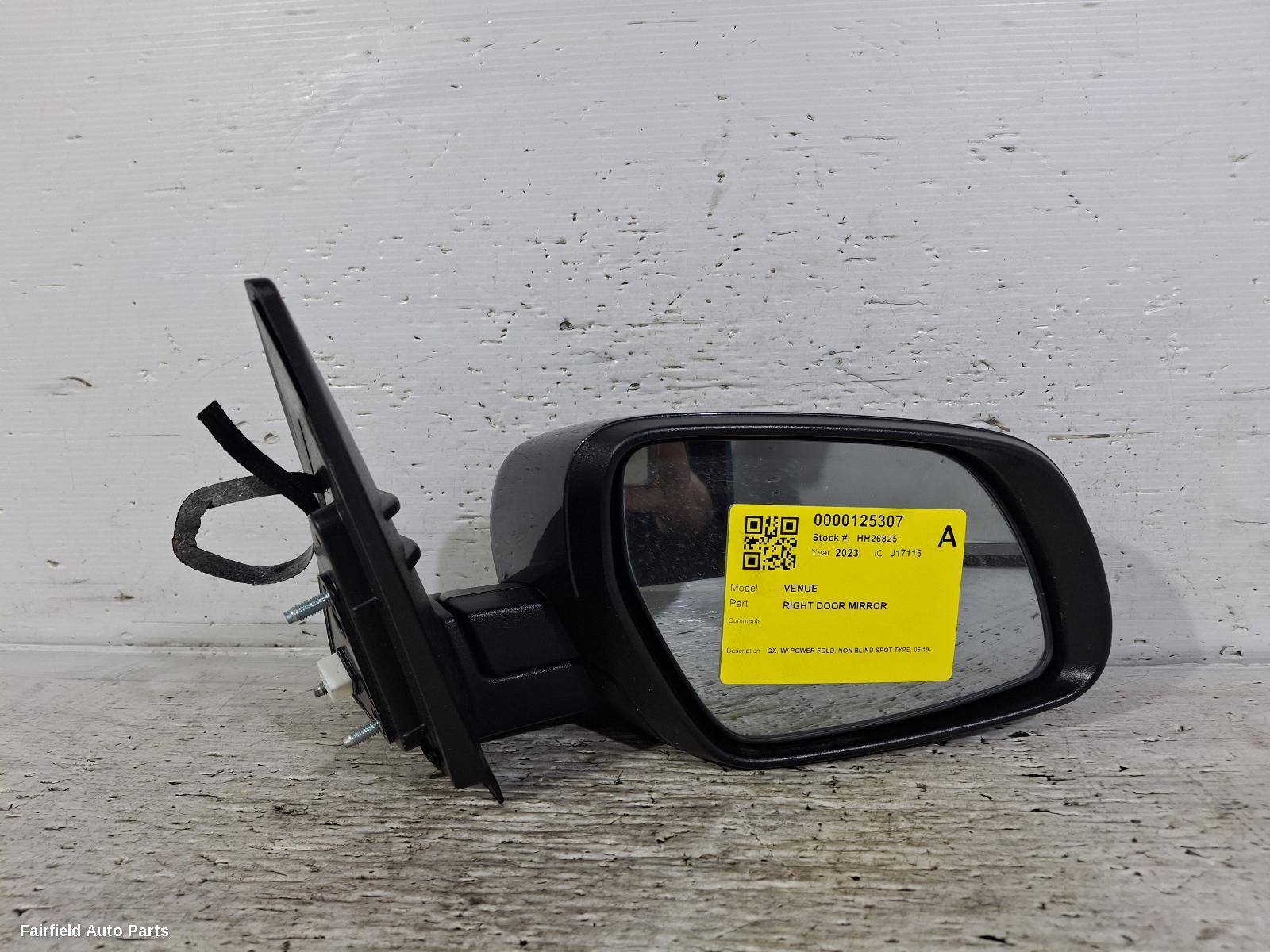2019-2025 Hyundai Venue Right Door Mirror