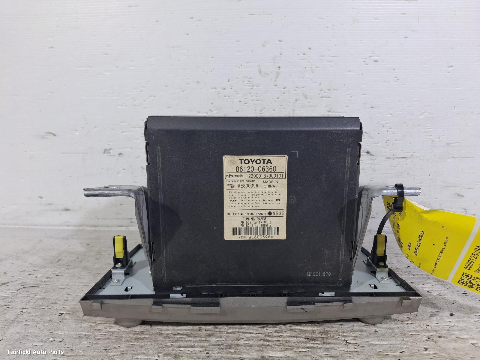 2006-2012 Toyota Aurion Heater Ac Controls