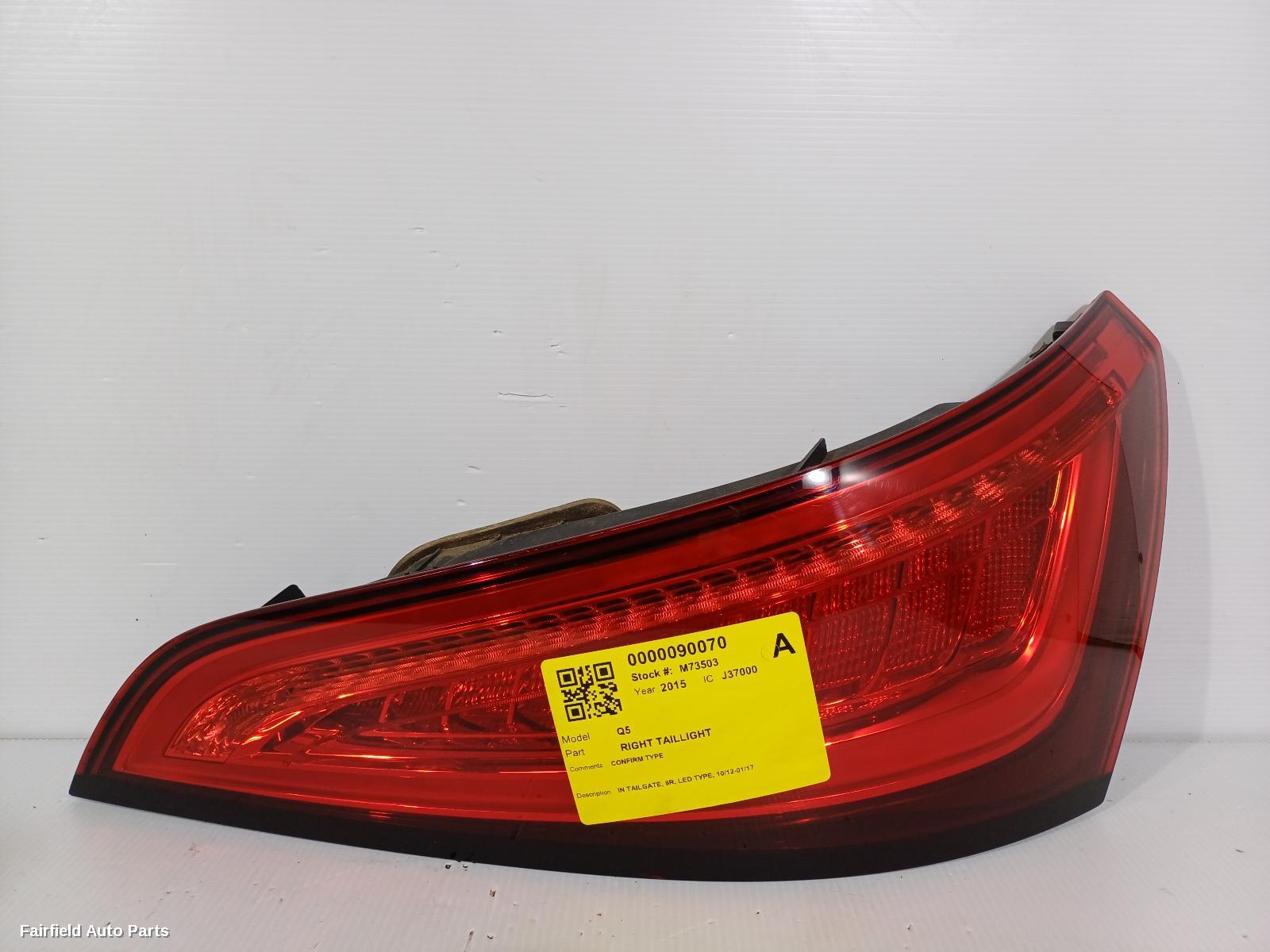 2012-2017 Audi Q5 Right Taillight