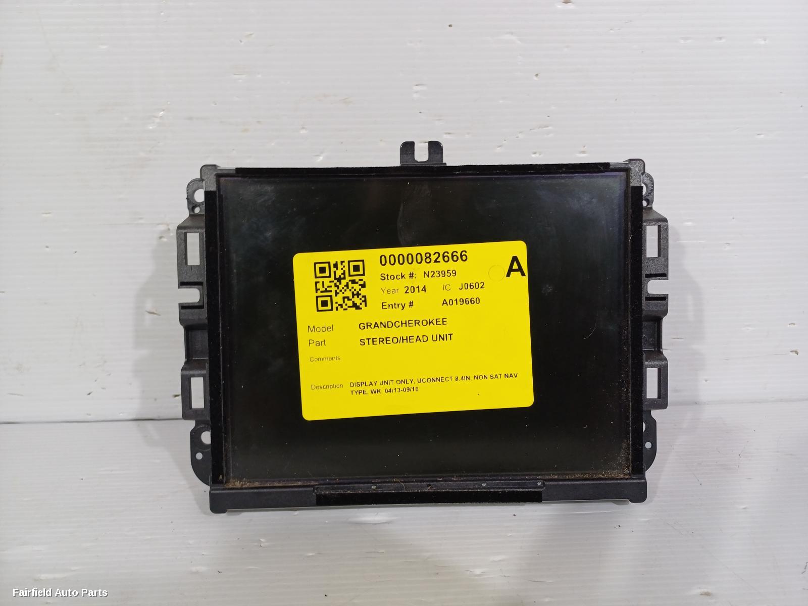 2013-2016 Jeep Grandcherokee Radio Cd Dvd Sat Tv