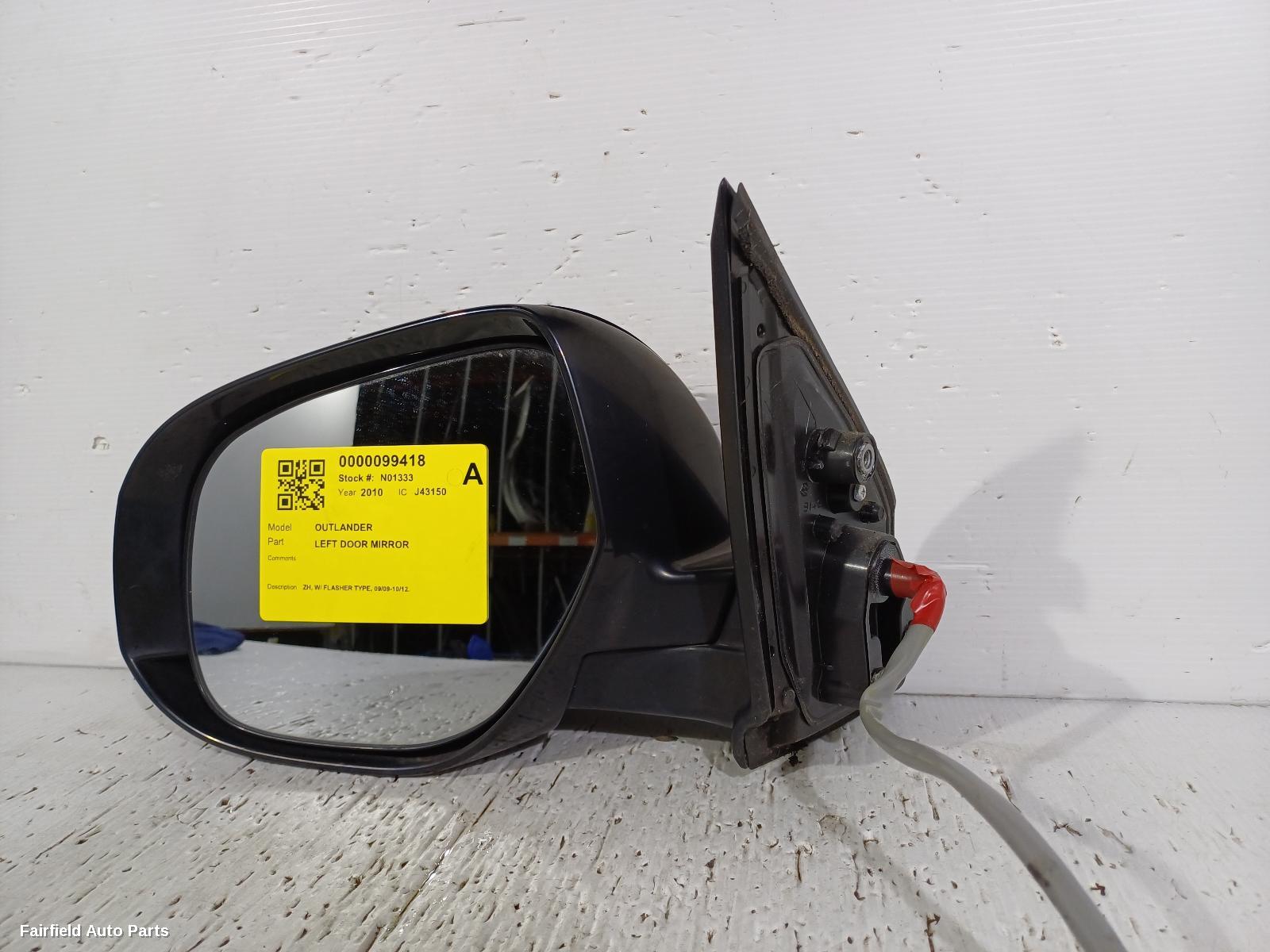 2009-2012 Mitsubishi Outlander Left Door Mirror