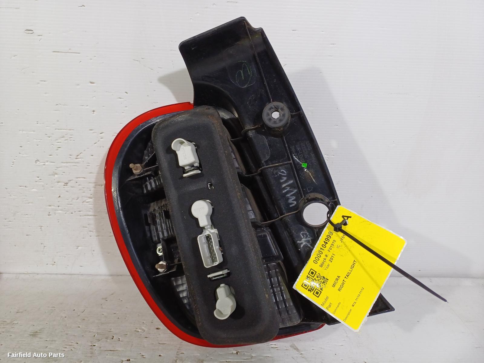 2010-2012 Nissan Micra Right Taillight