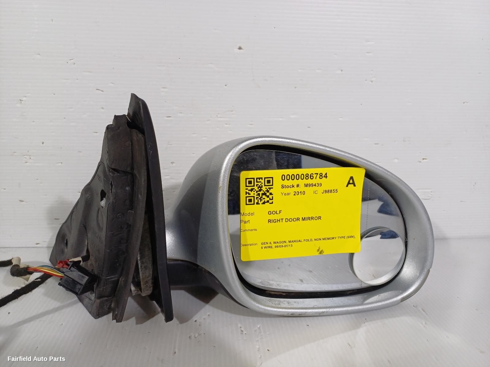 2009-2013 Volkswagen Golf Right Door Mirror