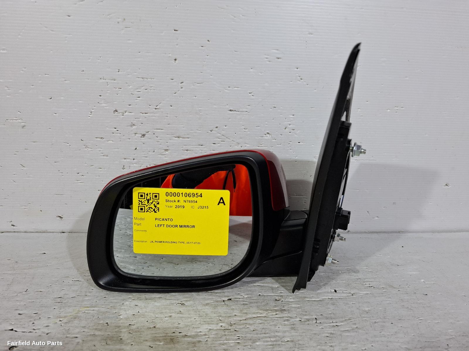 2017-2023 Kia Picanto Left Door Mirror
