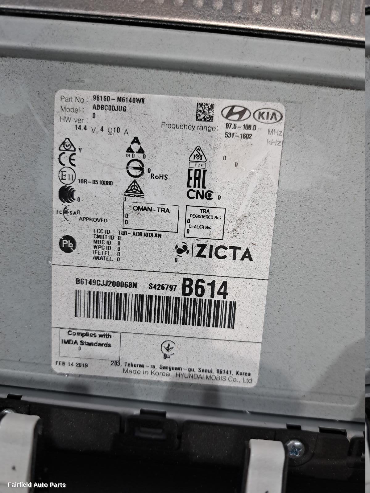2018-2021 Kia Cerato Radio Cd Dvd Sat Tv