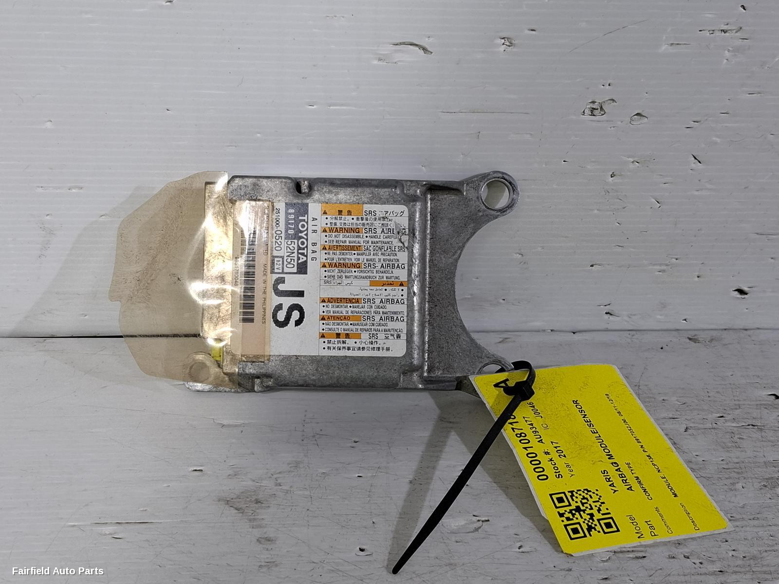 2011-2019 Toyota Yaris Airbag Module Sensor