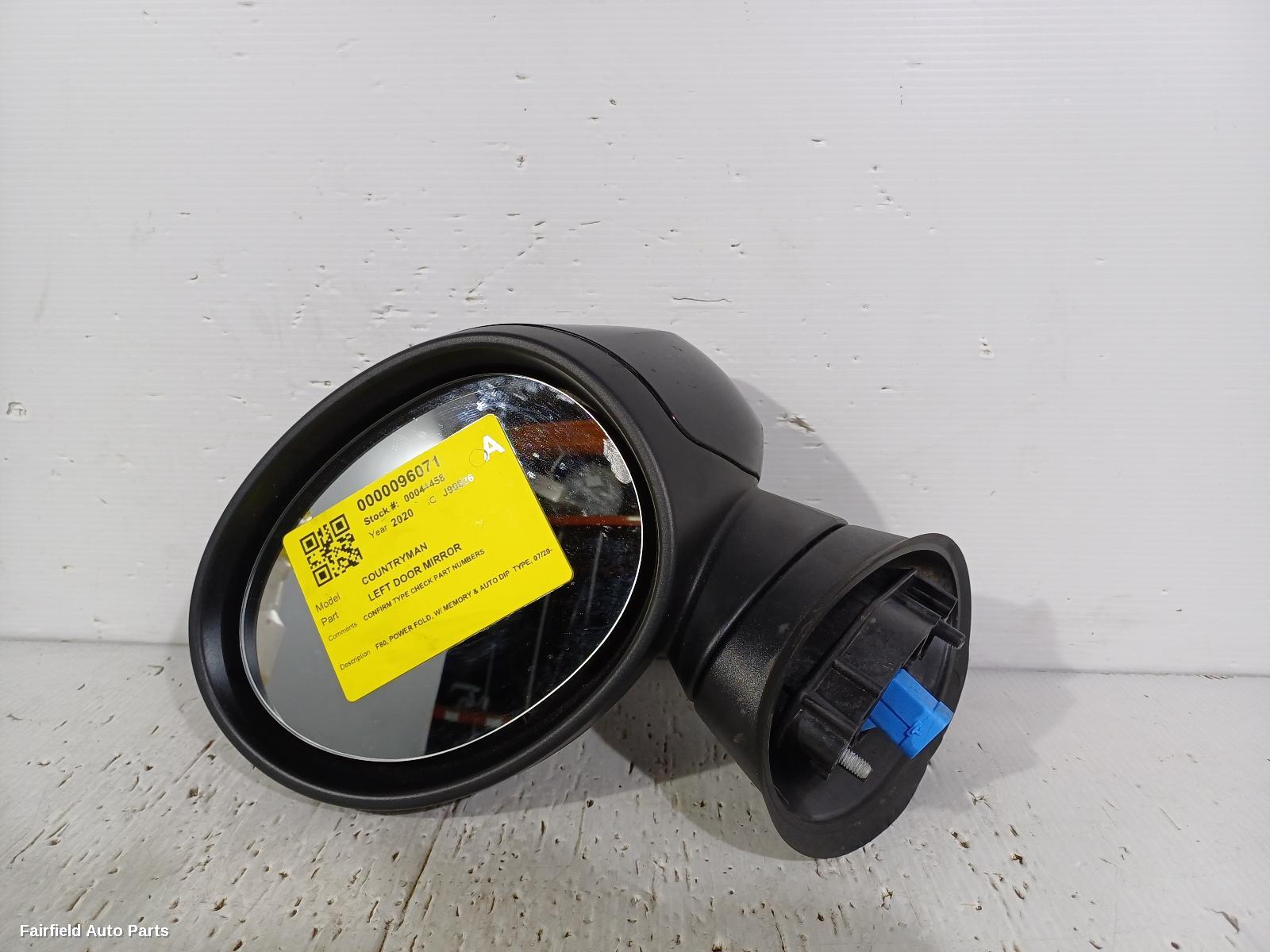 2020-2023 Mini Countryman Left Door Mirror