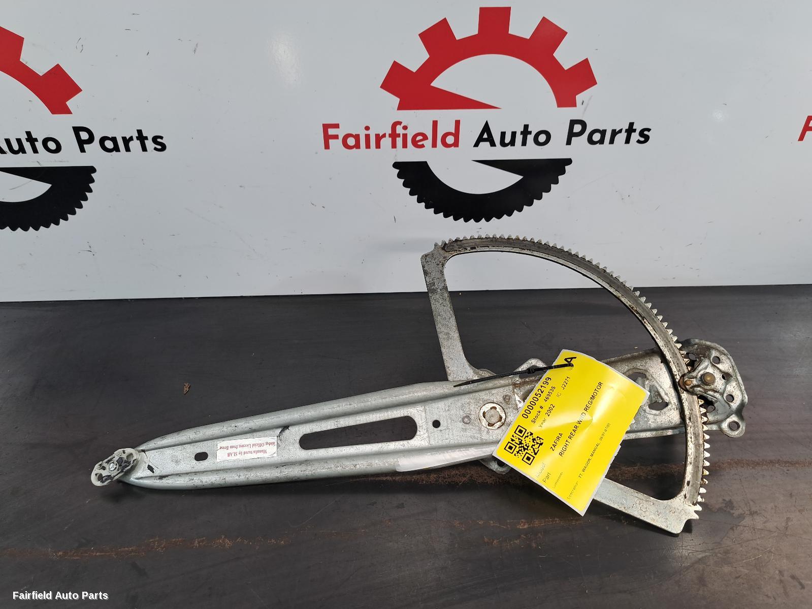 2001-2005 Holden Zafira Right Rear Wnd Reg Motor