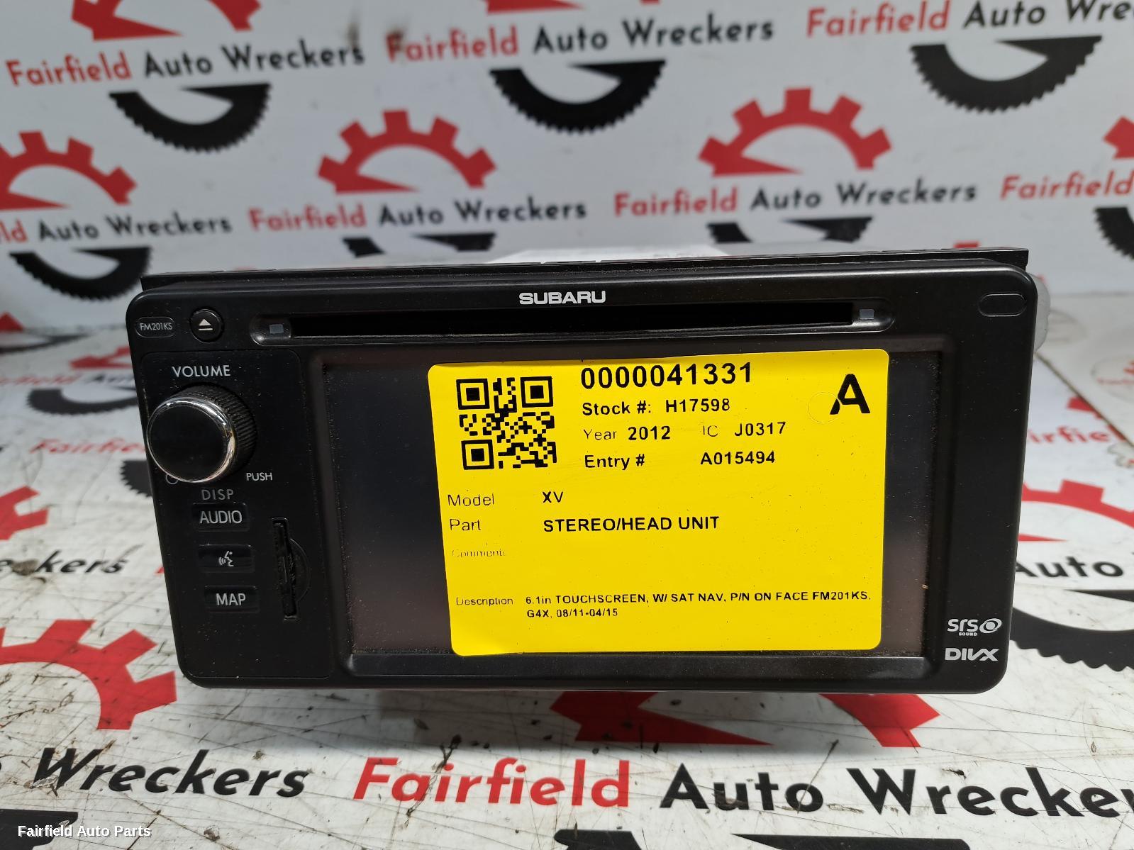 2011-2015 Subaru Xv Radio Cd Dvd Sat Tv