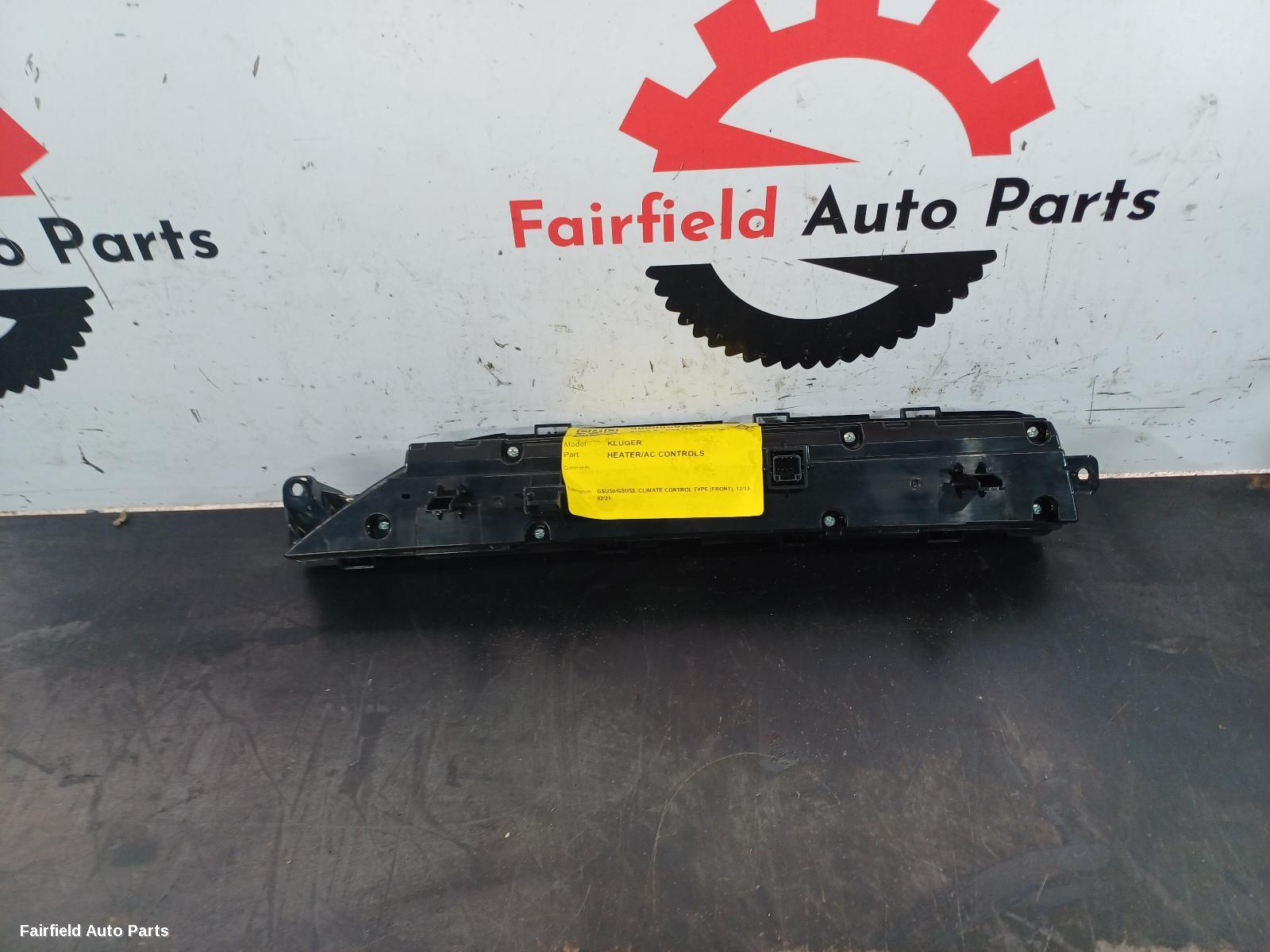 2013-2021 Toyota Kluger Heater Ac Controls