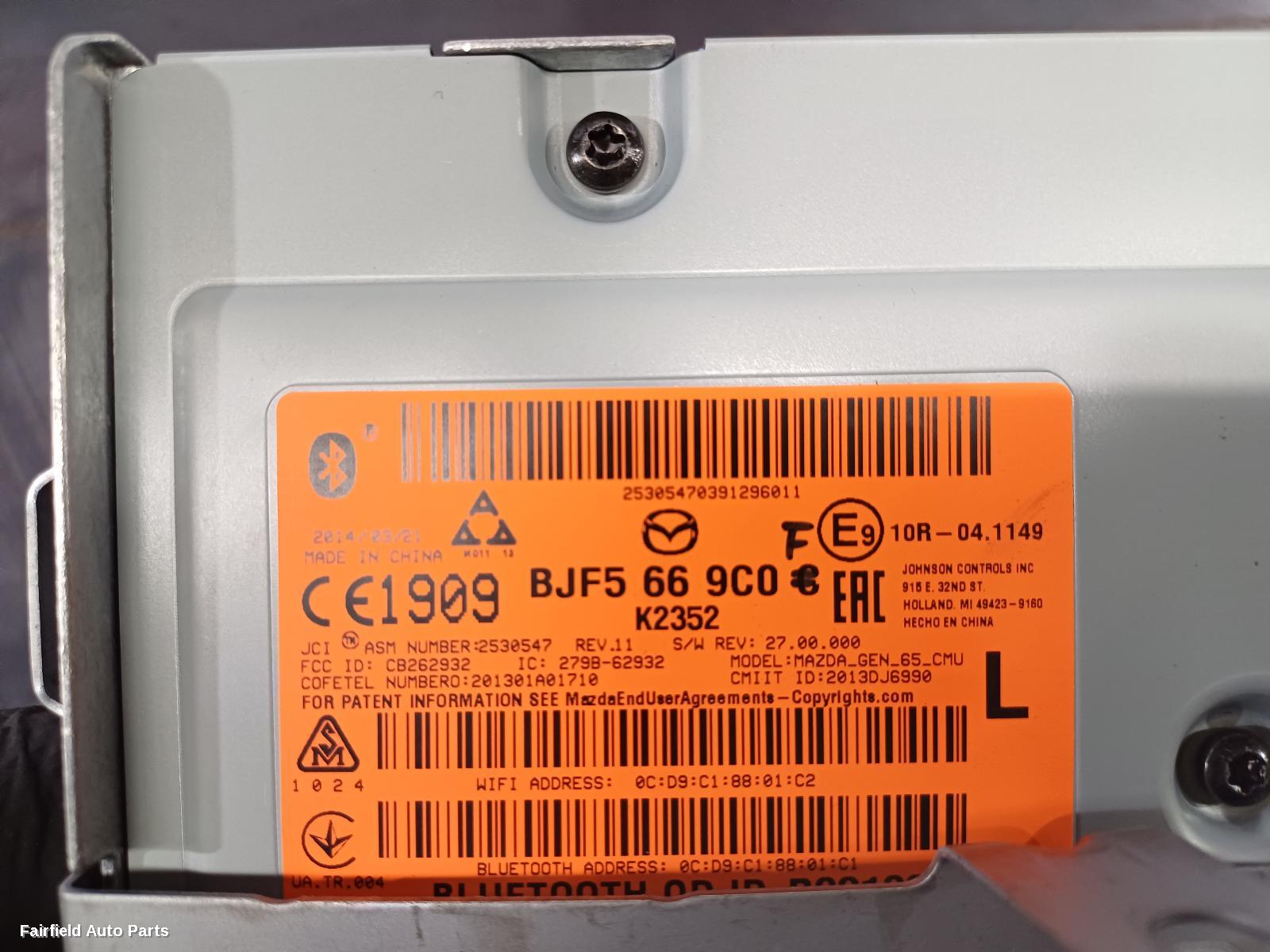 2013-2016 Mazda 3 Radio Cd Dvd Sat Tv