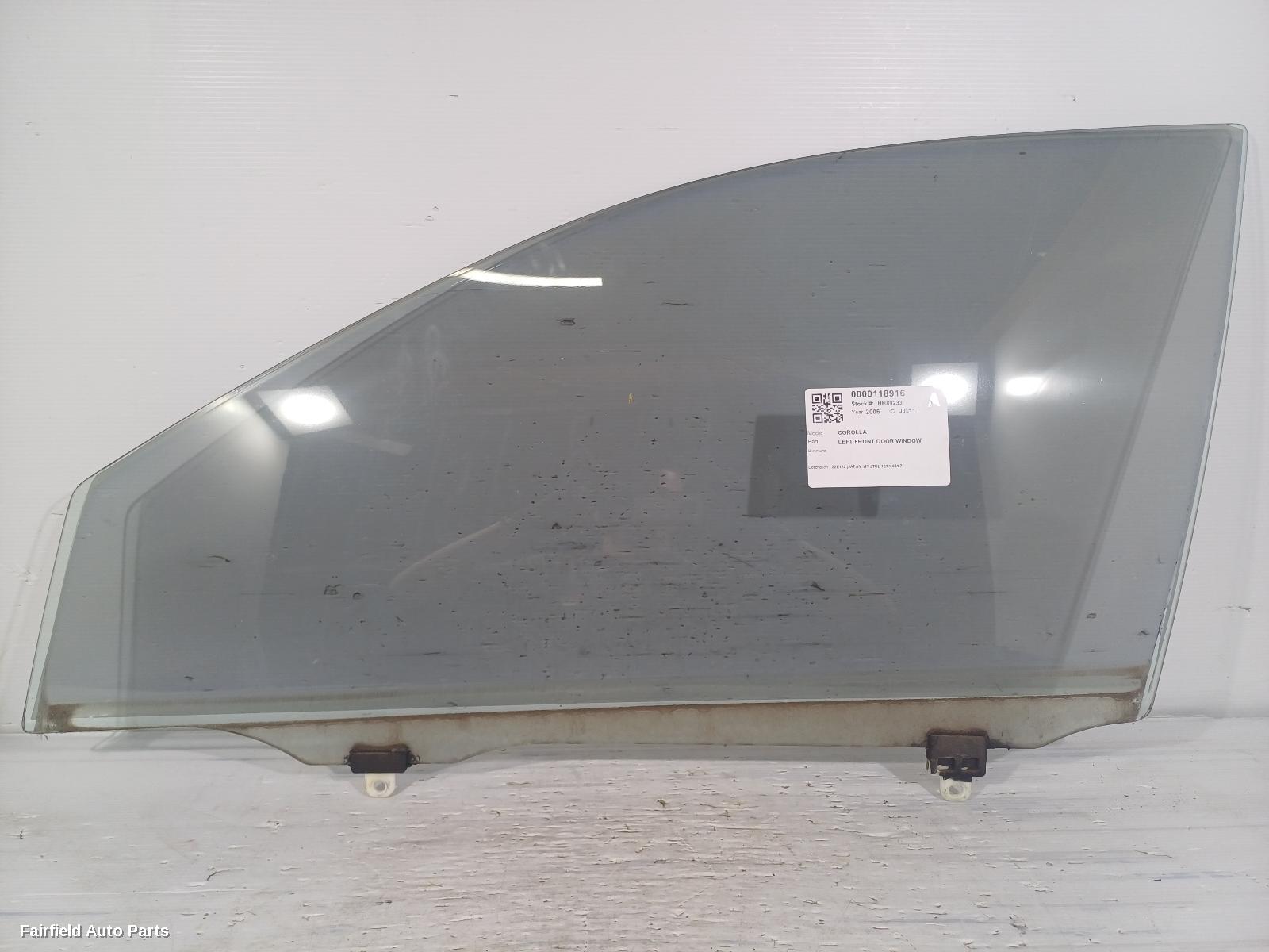 2001-2007 Toyota Corolla Left Front Door Window