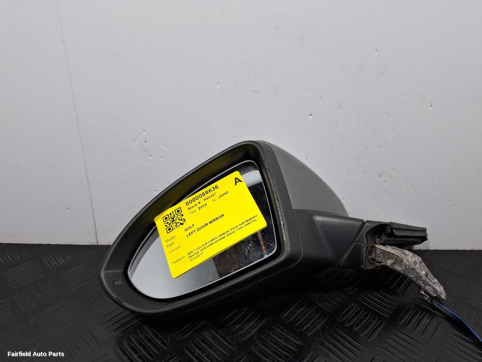 2012-2017 Volkswagen Golf Left Door Mirror