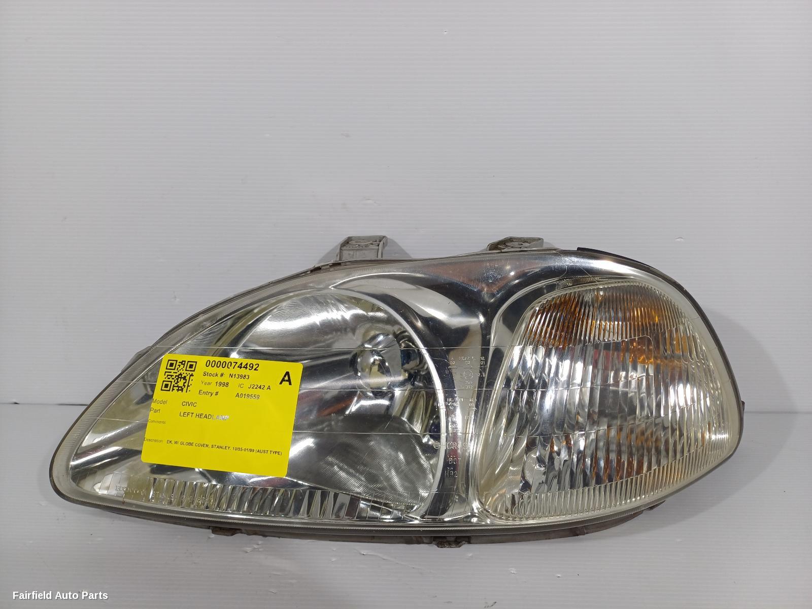 1995-1999 Honda Civic Left Headlamp