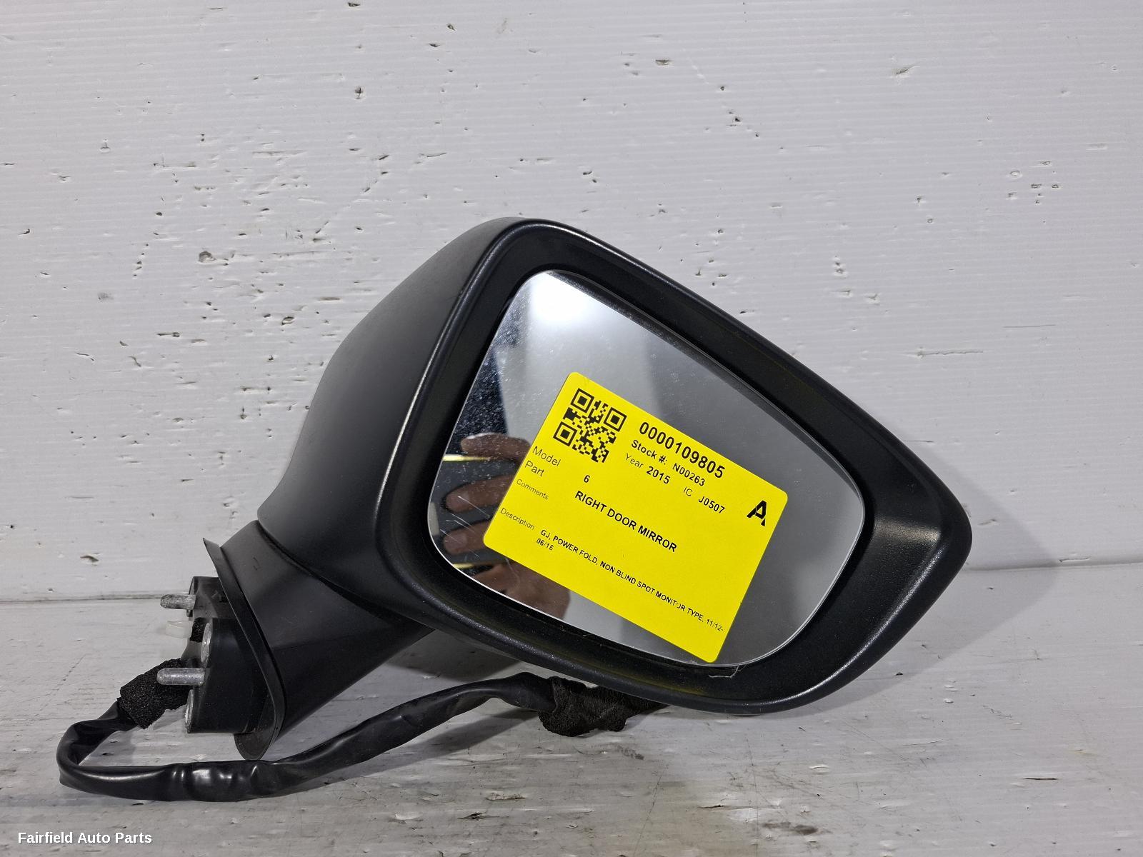 2012-2016 Mazda 6 Right Door Mirror