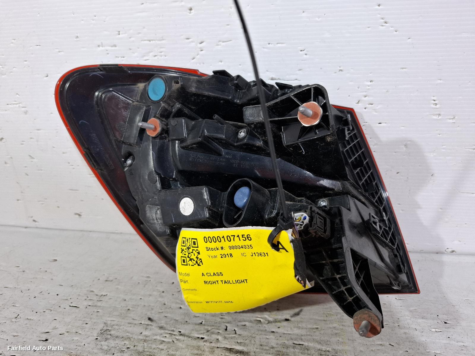2018-2023 Mercedes A Class Right Taillight