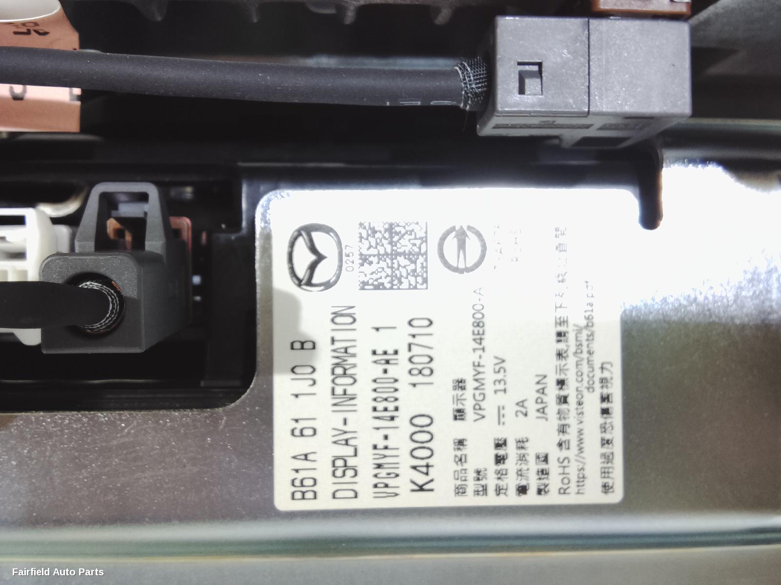 2016-2019 Mazda 3 Radio Cd Dvd Sat Tv