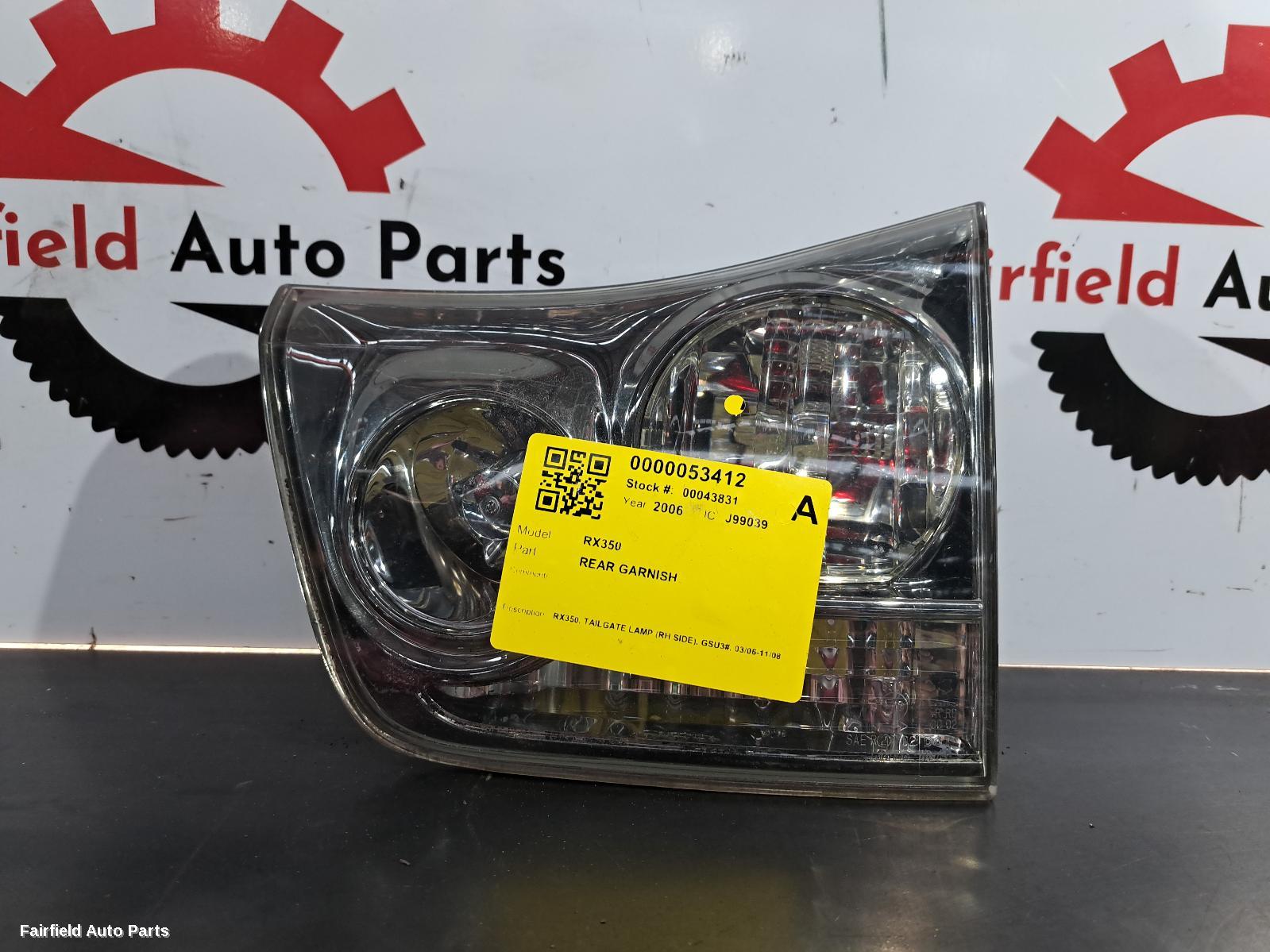 2006-2008 Lexus Rx Series Rear Garnish