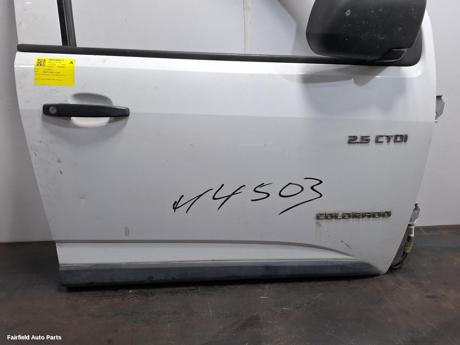 2012-2020 Holden Colorado Right Front Door
