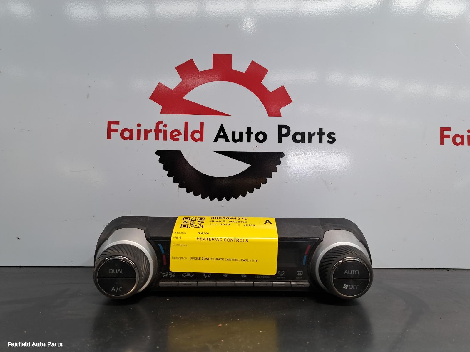 2018-2025 Toyota Rav4 Heater Ac Controls