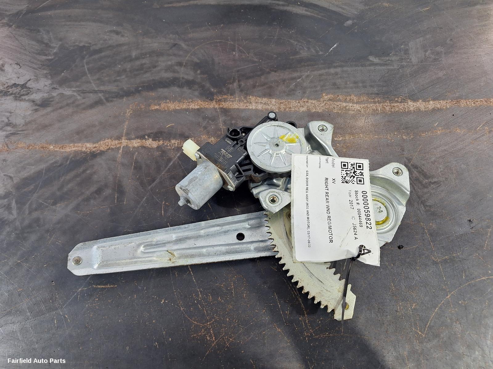 2017-2023 Subaru Xv Right Rear Wnd Reg Motor