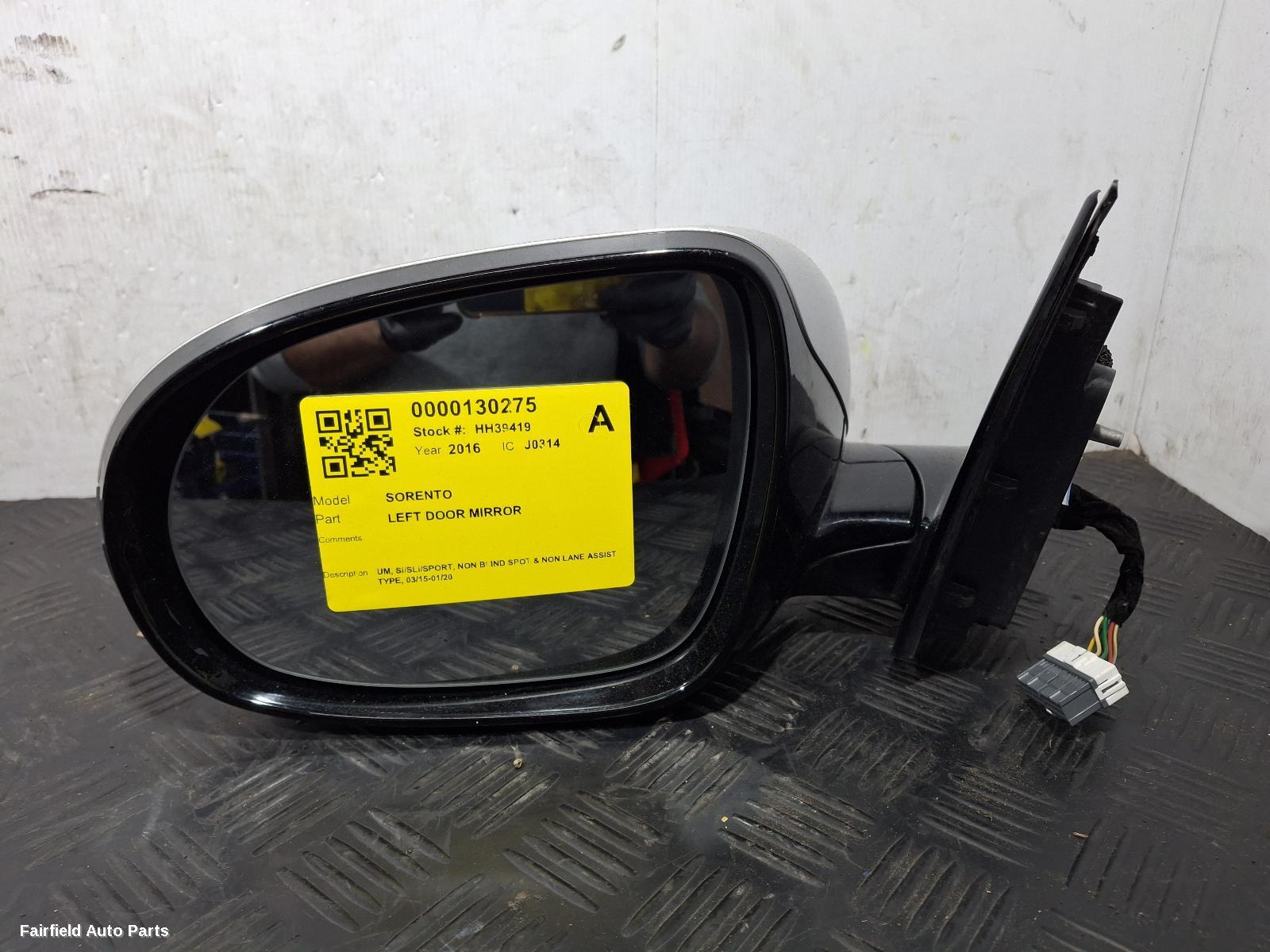 2015-2020 Kia Sorento Left Door Mirror